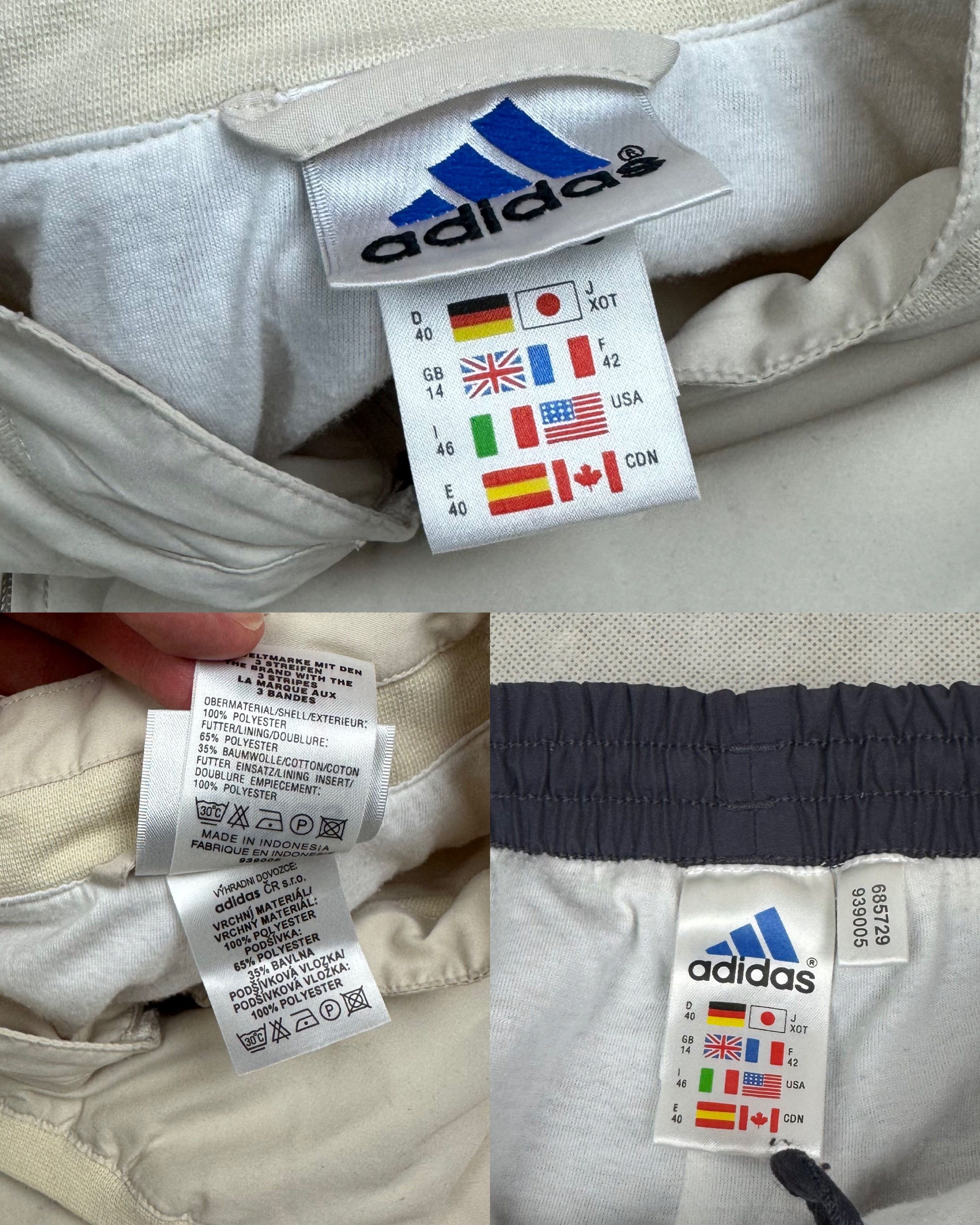 Adidas Adidas Men's beige Logo Long Sleeve Full Zip Tracksuit Size US M / EU 48-50 / 2 - 2 Thumbnail