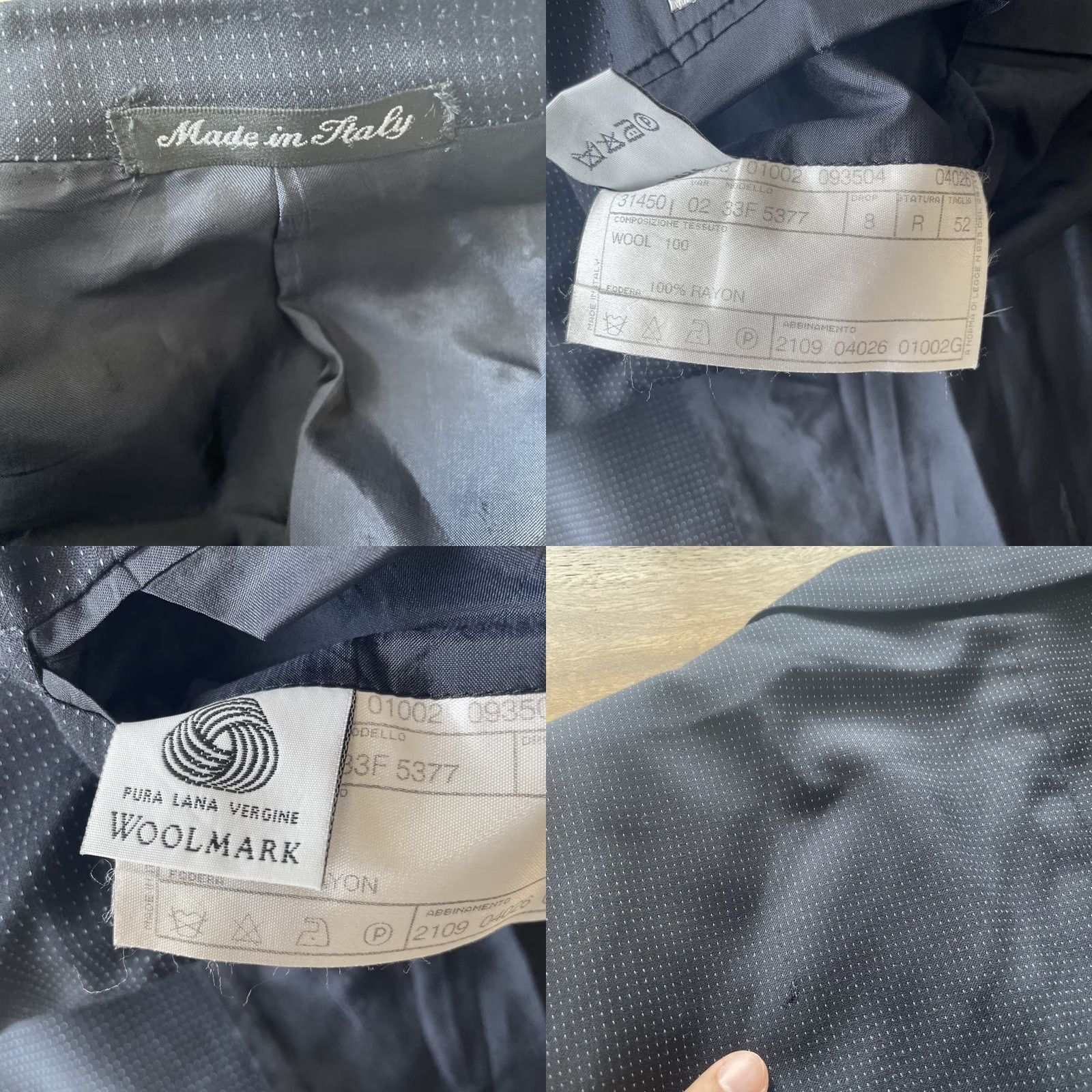 Pal Zileri Pal Zileri Sport Coat Men 42R Black Dotted Wool Blazer Notch Lapel Three-Button Single-Breasted Max 44 Chest Regular Fit Formal Casual Office Size 42R - 8 Thumbnail