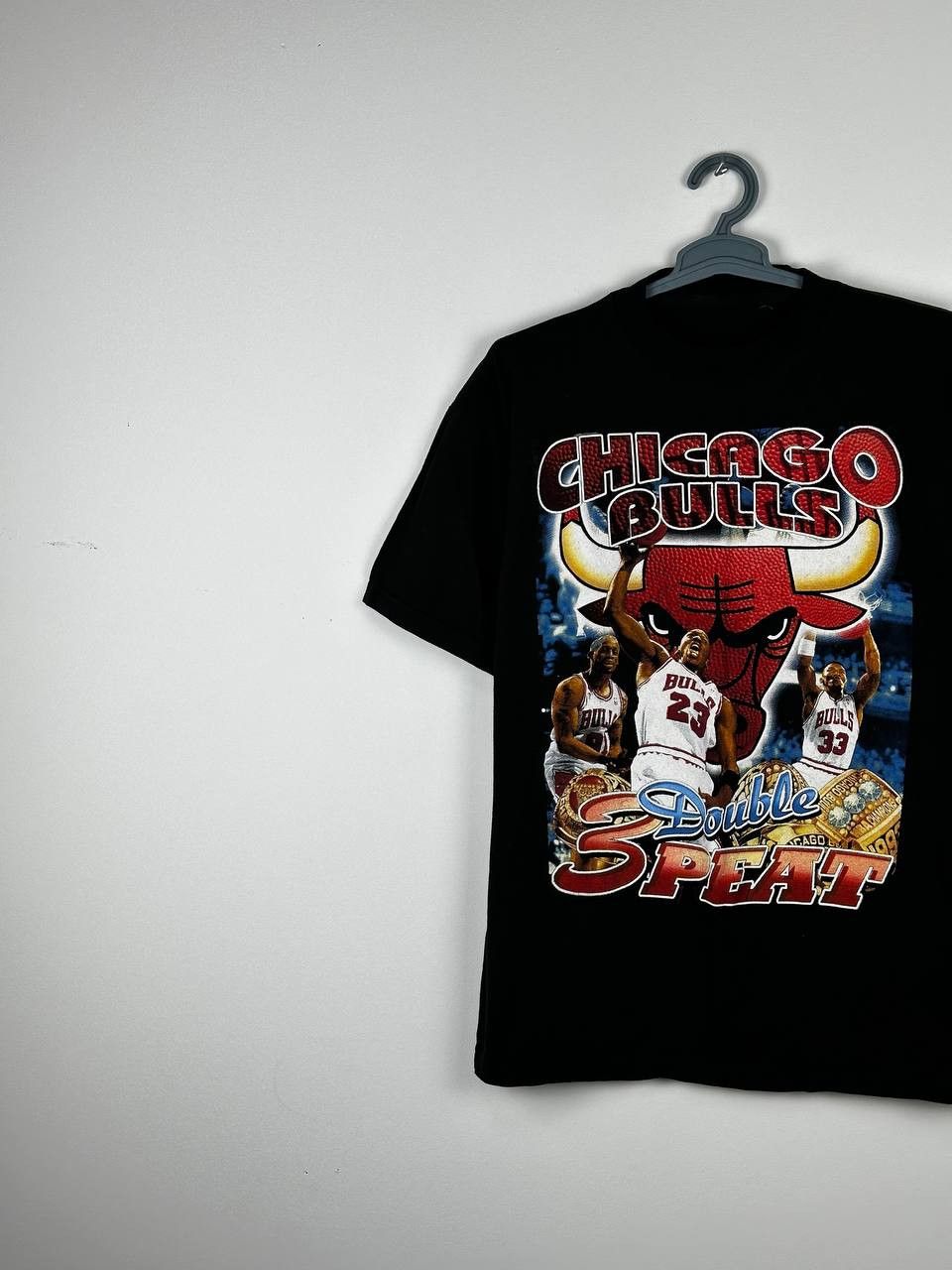 NBA 1998 Vintage Chicago Bulls Double 3 Peat T-Shirt Size US XL / EU 56 / 4 - 4 Thumbnail