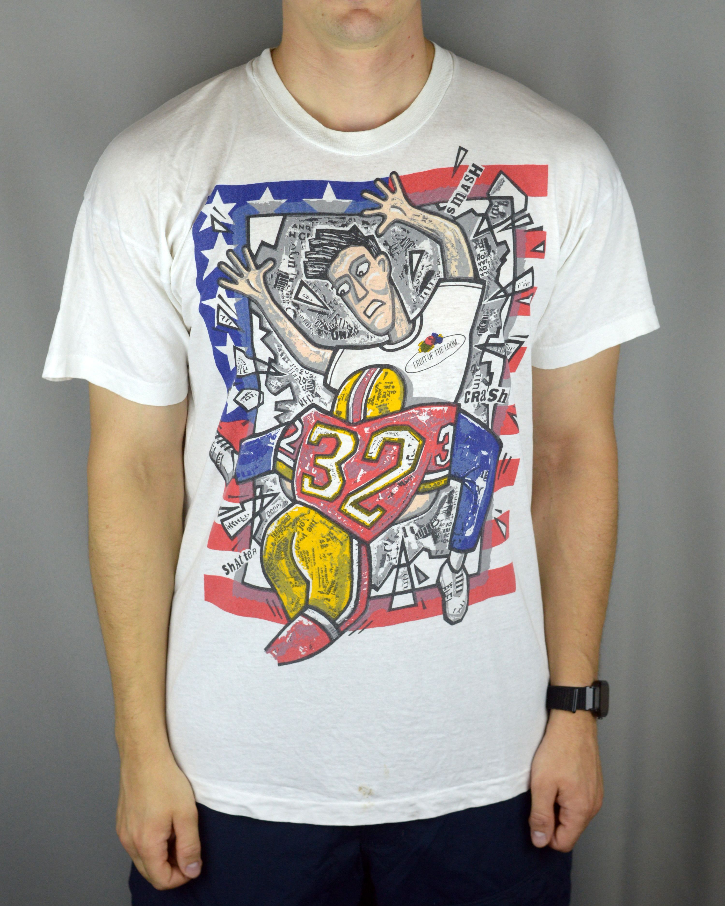 Fruit Of The Loom × Vintage Vintage Fruit Of The Loom American Football 90s t shirt Size US XL / EU 56 / 4 - 1 Thumbnail