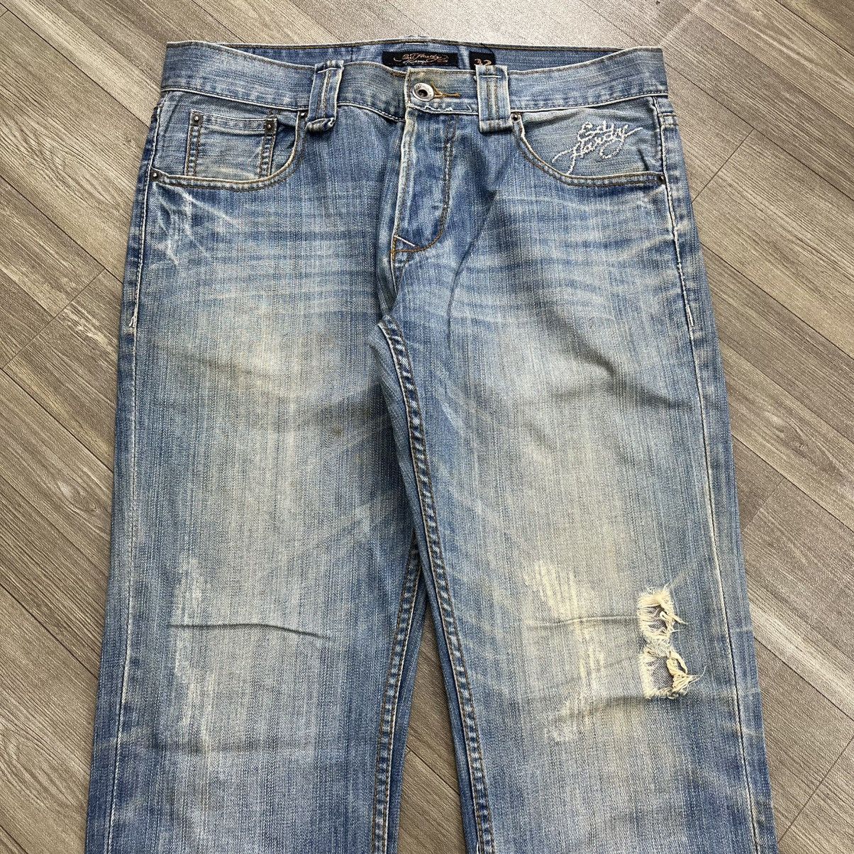 Ed Hardy Vintage Ed Hardy Distressed Embroidery Y2K Baggy Jeans Size US 32 / EU 48 - 20 Thumbnail