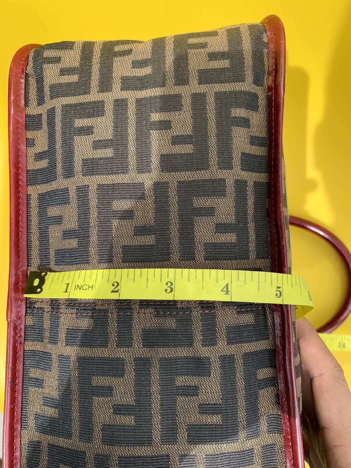 Fendi × Vintage AUTHENTIC VINTAGE FENDI ZUCA TOTE TOBACCO RED BAG Size ONE SIZE - 15 Thumbnail