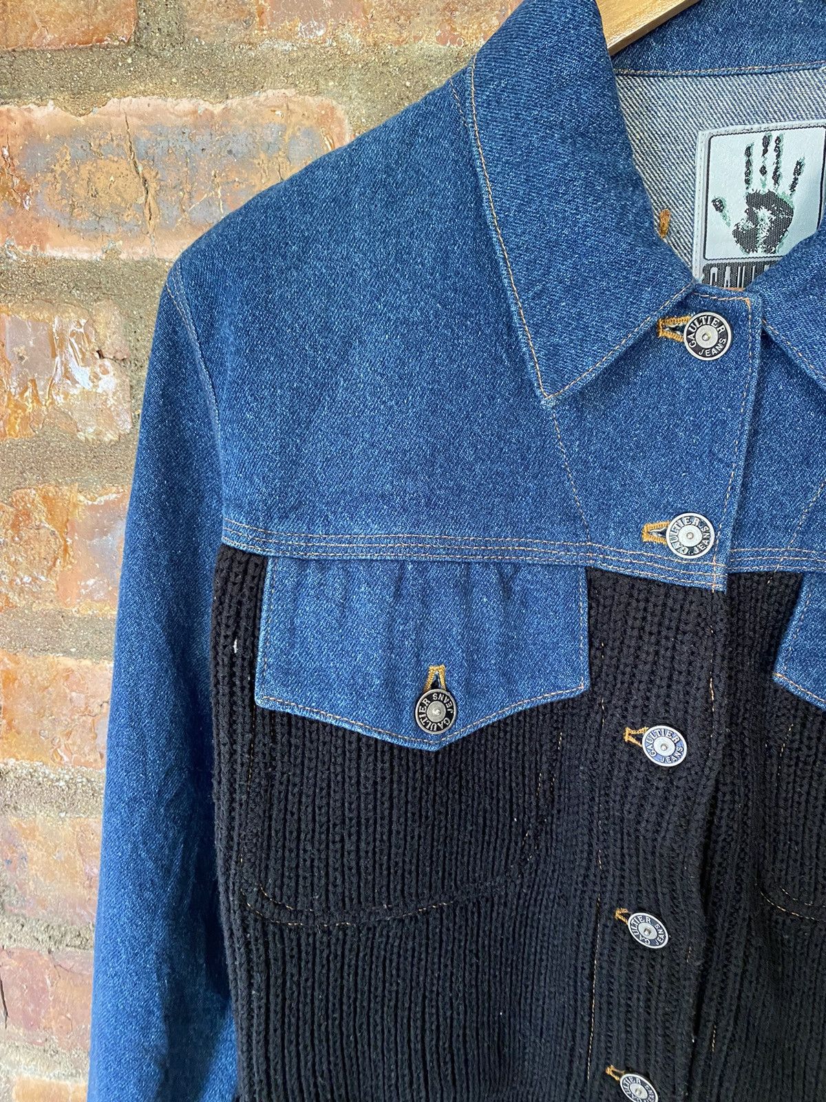 Jean Paul Gaultier 1990s JPG GAULTIER Jeans Hybrid Knit crop jacket Size M / US 6-8 / IT 42-44 - 6 Thumbnail