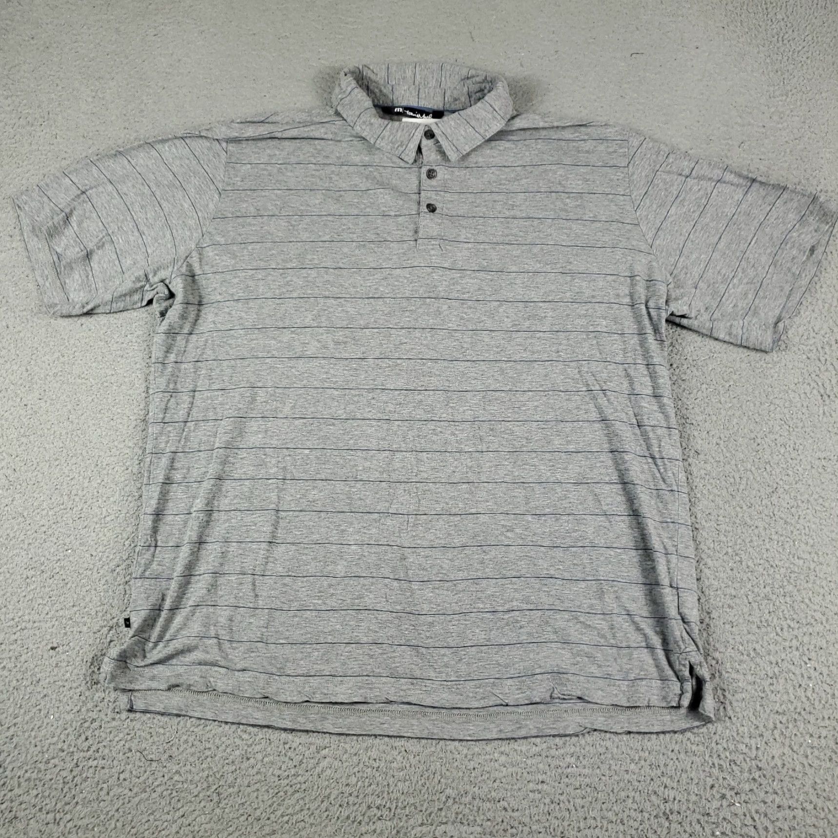 TravisMathew Travis Mathew Polo Shirt Mens 2XL Gray Striped Casual Short Sleeve Activewear Size US XXL / EU 58 / 5 - 2 Thumbnail