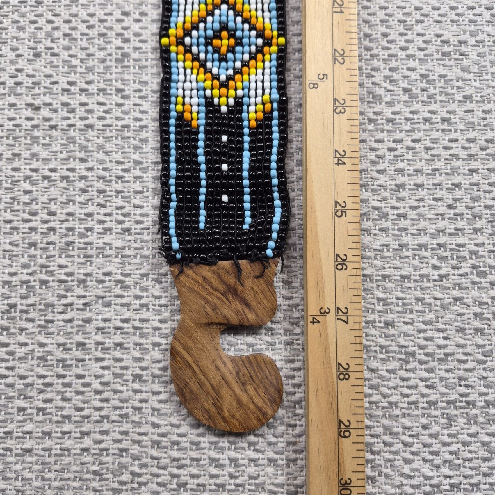 Vintage VINTAGE Southwestern Beaded Belt Womens One Size Stretch Aztec Beads Handmade Size ONE SIZE - 6 Thumbnail