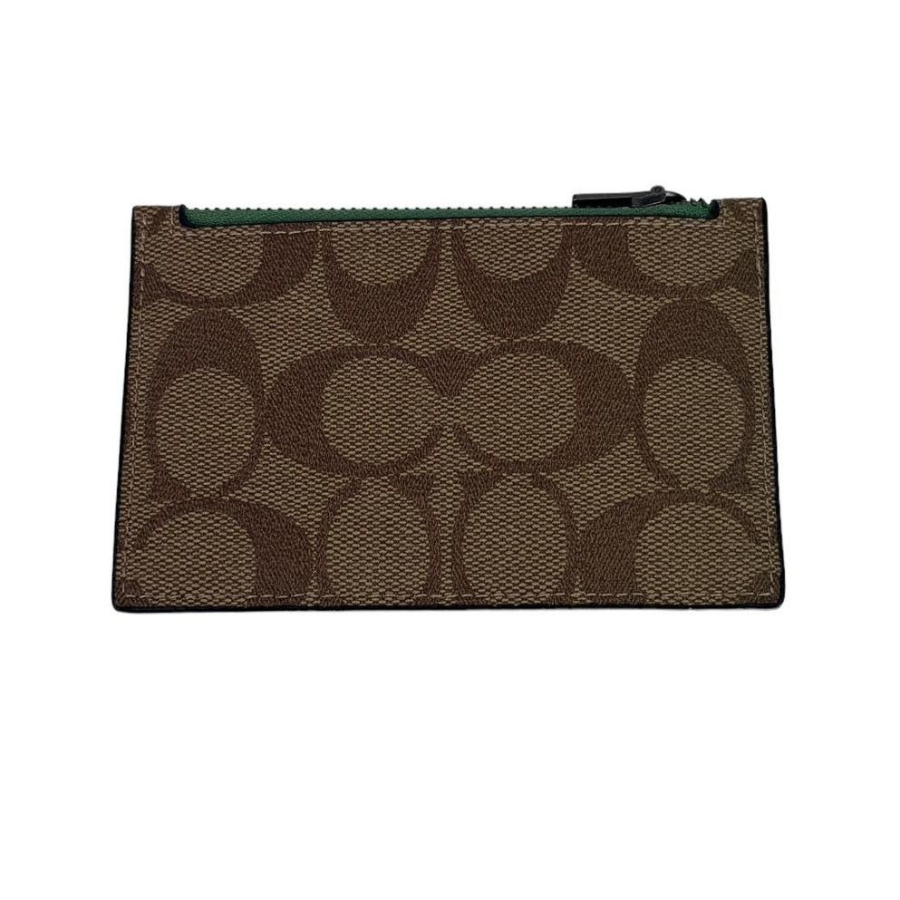 Coach Zip Card Case In Signature Canvas