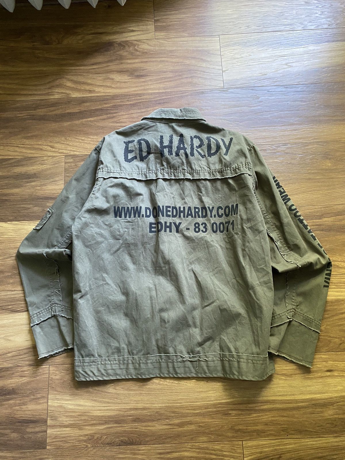 Ed Hardy × Vintage Ed Hardy Vintage Overshirt Jacket,Denim,Y2k,USA Size US M / EU 48-50 / 2 - 5 Thumbnail