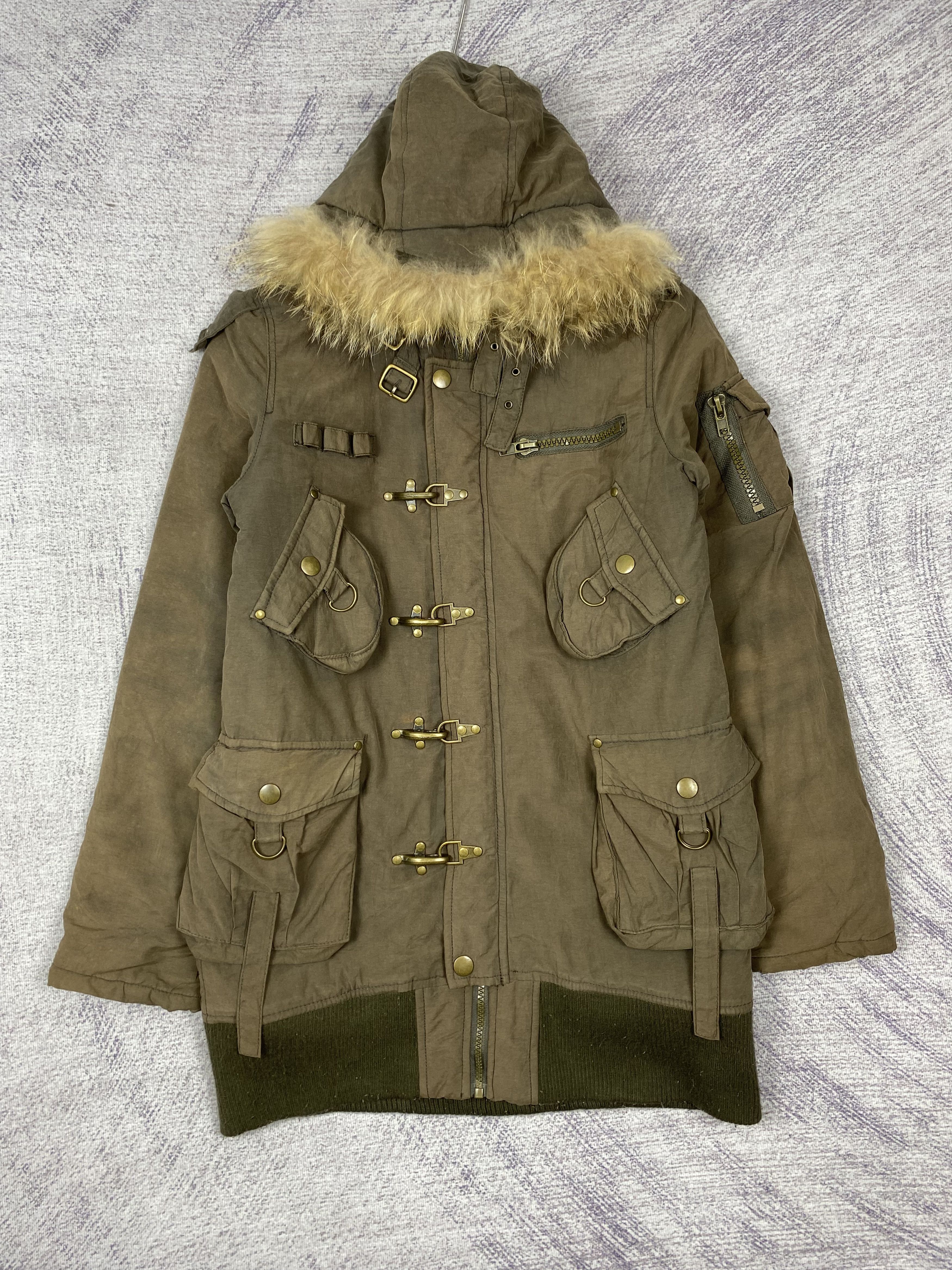Essentiel Antwerp Vintage Ant Werpen Winter Coat Brown Fur Hood Utility Jacket Size US S / EU 44-46 / 1 - 1 Thumbnail