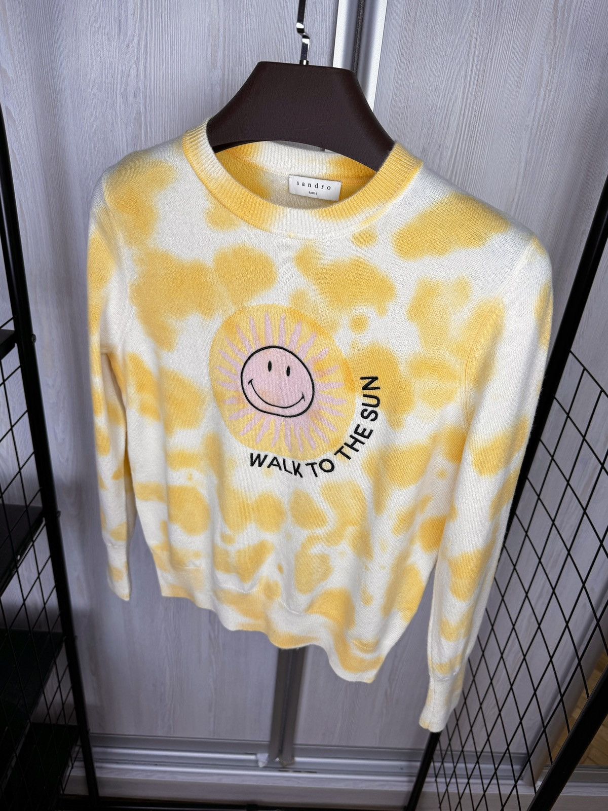 Sandro Sandro Smiley Walk to the Sun Tie-dye Wool Cashmere sweater Size XS / US 0-2 / IT 36-38 - 6 Thumbnail