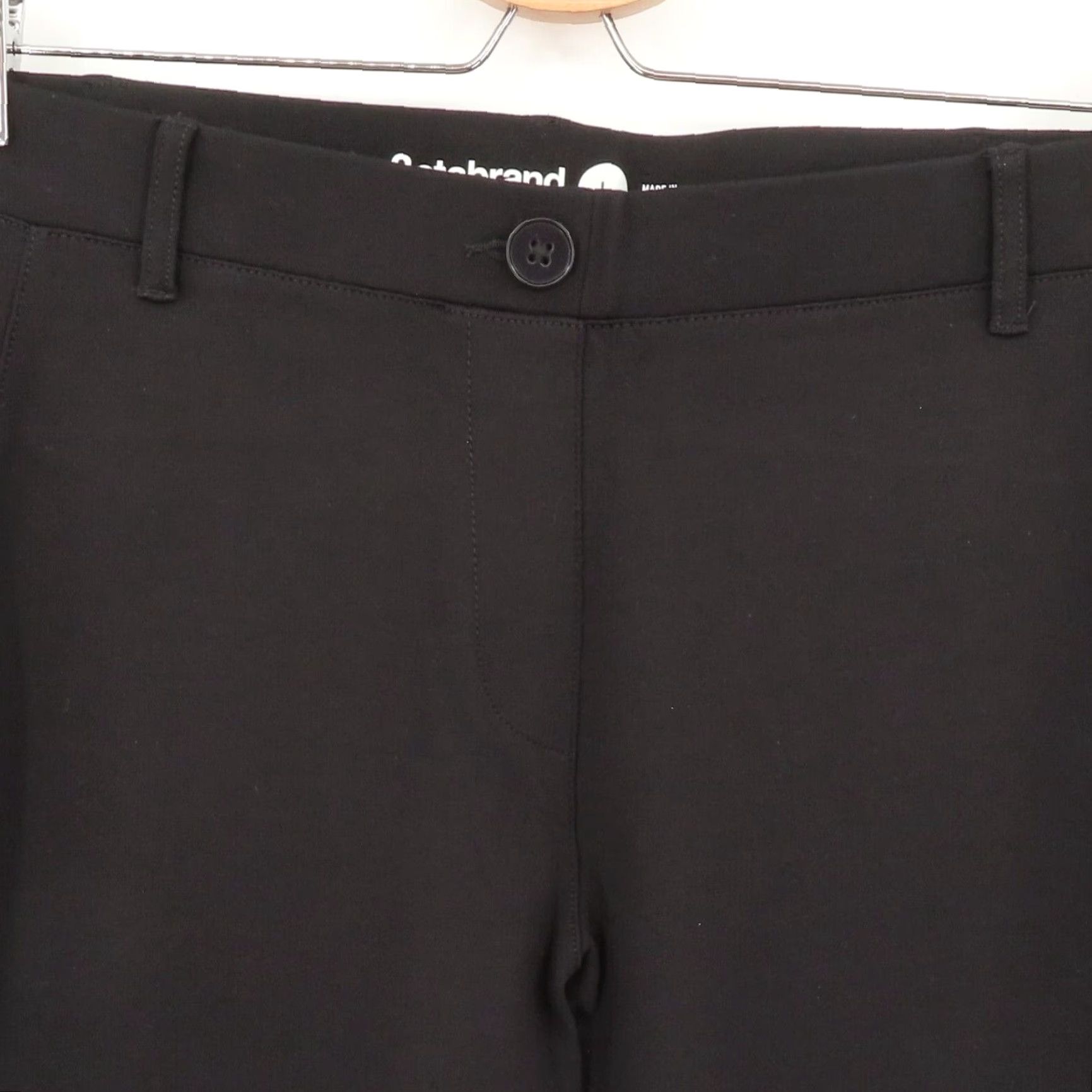 Vintage Betabrand Women Large W0249-BK Crop Classic Dress Yoga Pants Solid Black Size 36" / US 14 / IT 50 - 2 Thumbnail