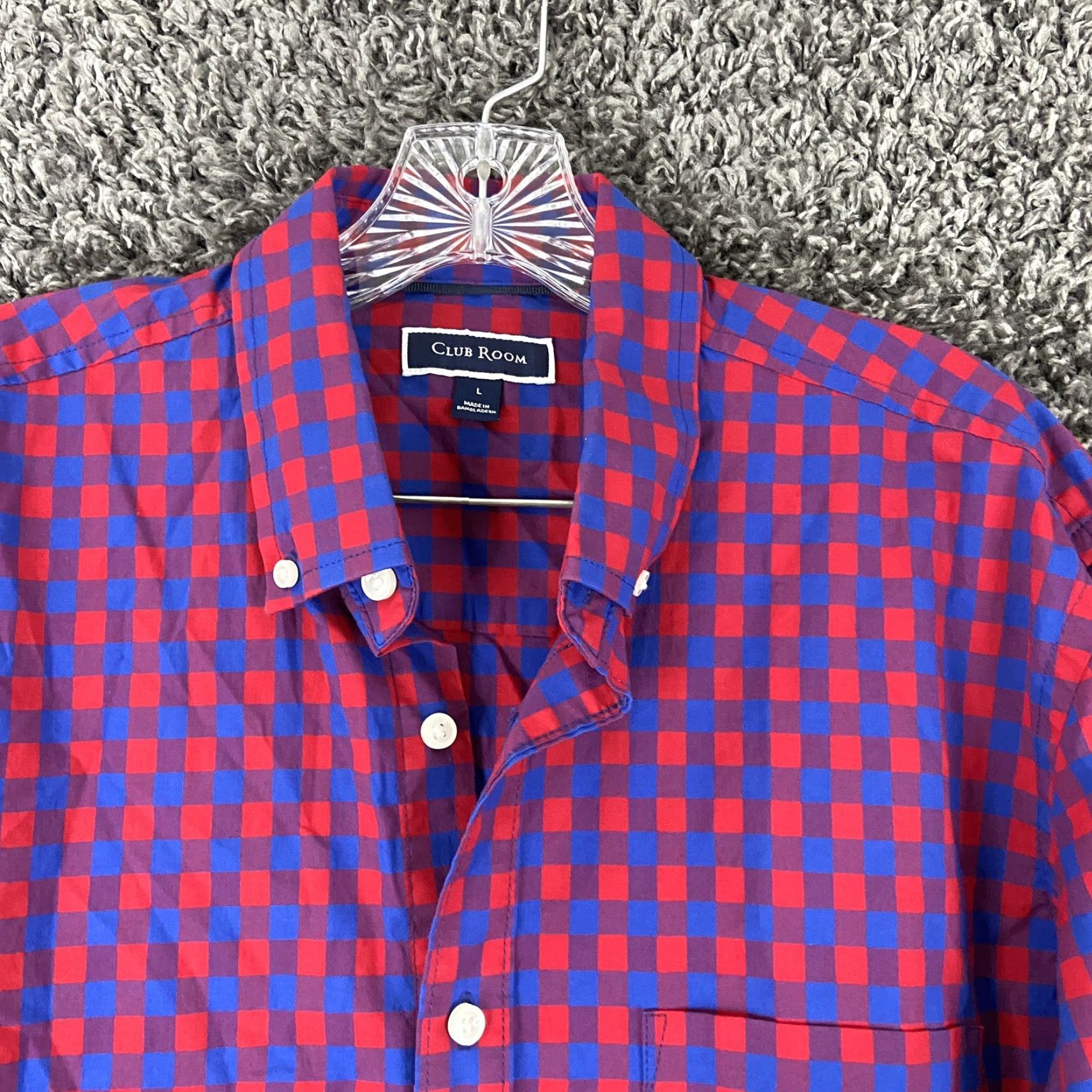 Club Room CLUB ROOM Multicolor Checker Button-Up Shirt Long Sleeve Adult Large Mens Size US L / EU 52-54 / 3 - 5 Thumbnail