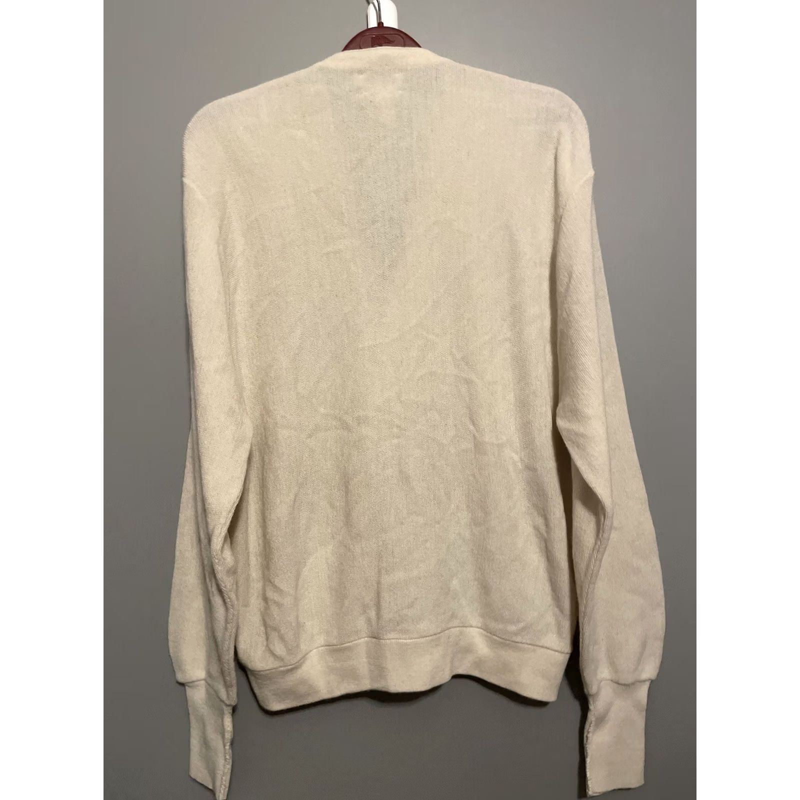 Lacoste VINTAGE Lacoste Izod Cardigan Sweater Gator Patch Knit V-Neck XL Beige Mens USA Size US XL / EU 56 / 4 - 7 Thumbnail