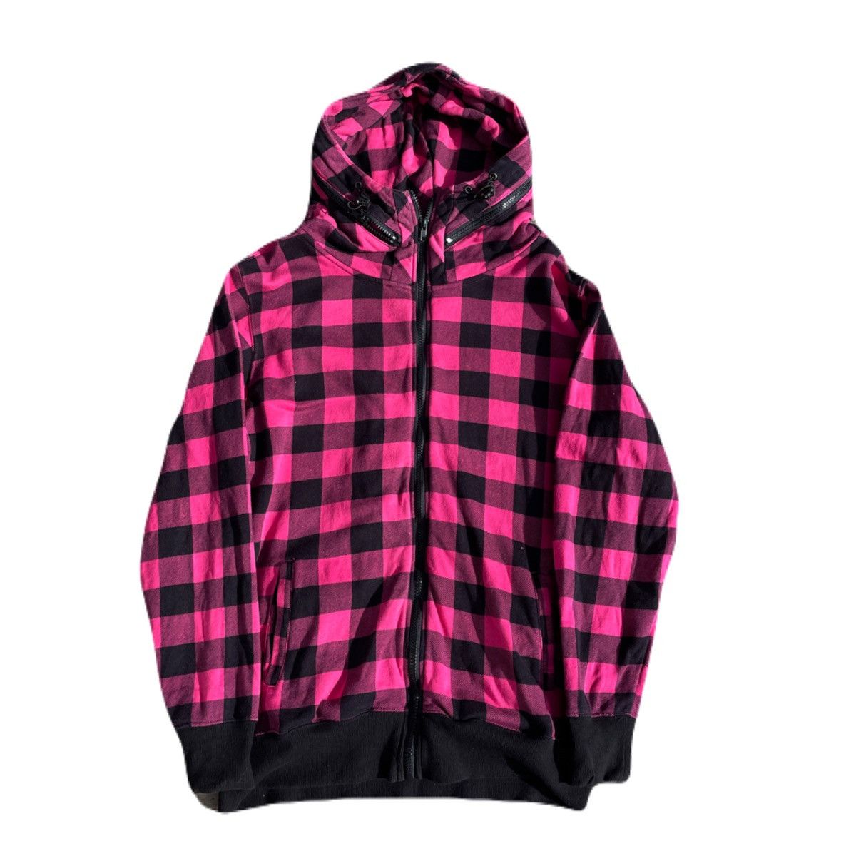 If Six Was Nine 2000s Japanese archive Bono Gimmic Check Zip-up Hoodie Size US L / EU 52-54 / 3 - 2 Thumbnail