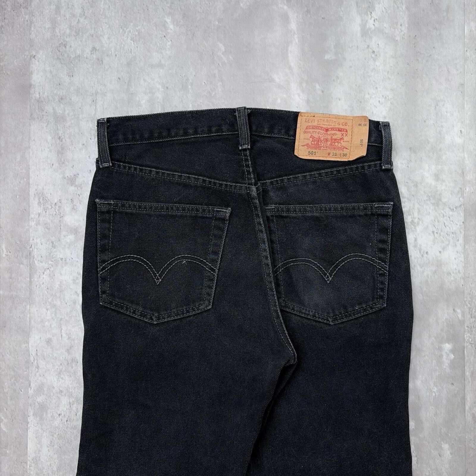 Levi's Vintage Black Levi’s 501 Grunge Straight Denim Jeans Size US 32 / EU 48 - 3 Thumbnail