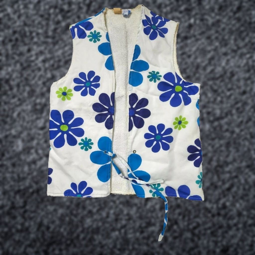 Swims VINTAGE CAL SURF Hawaiian Floral Swim Vest Mens Medium White Cotton Size US M / EU 48-50 / 2 - 1 Thumbnail
