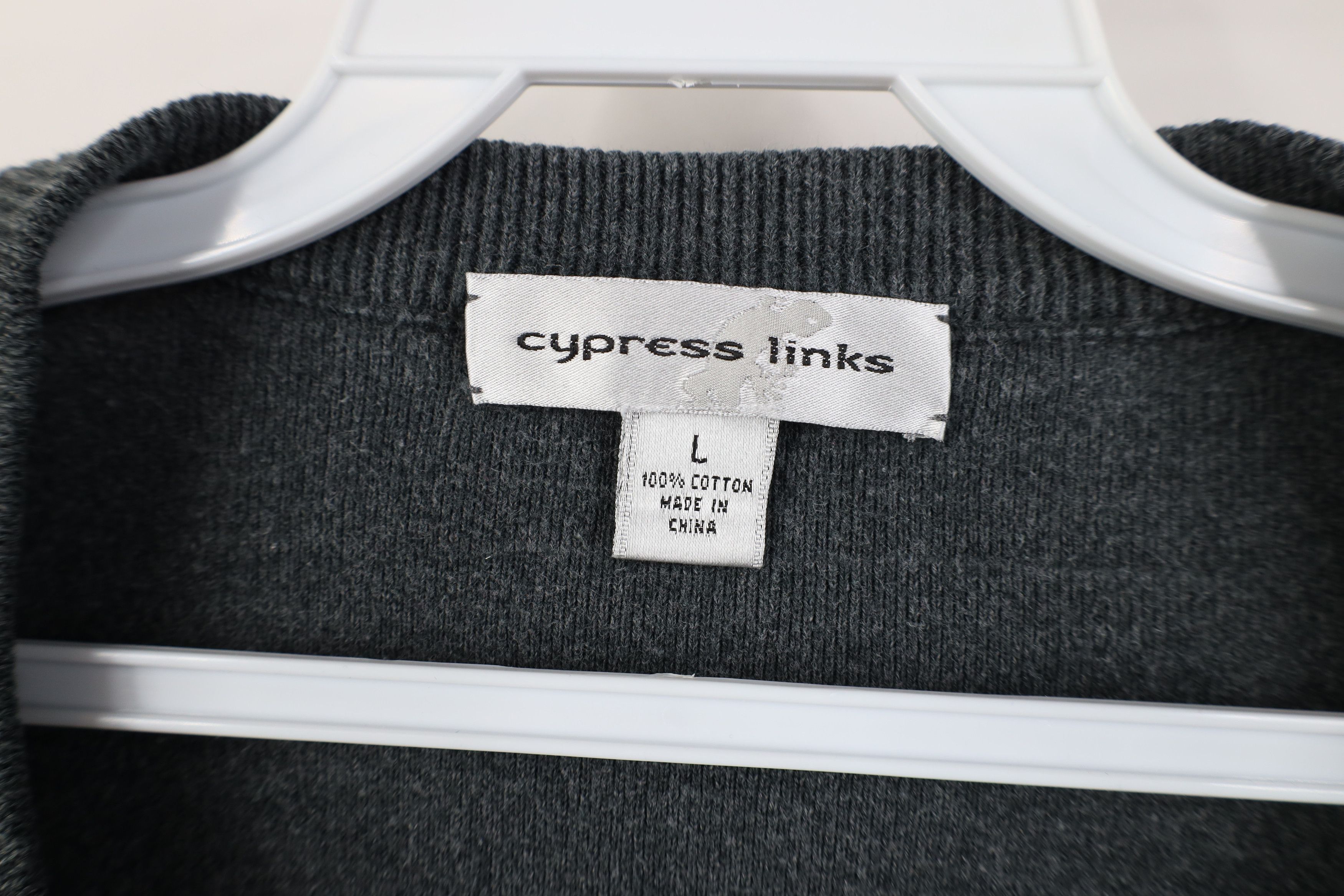 Vintage Vintage 90s Streetwear Blank Cotton Knit V-Neck Sweater Vest Size US L / EU 52-54 / 3 - 4 Thumbnail