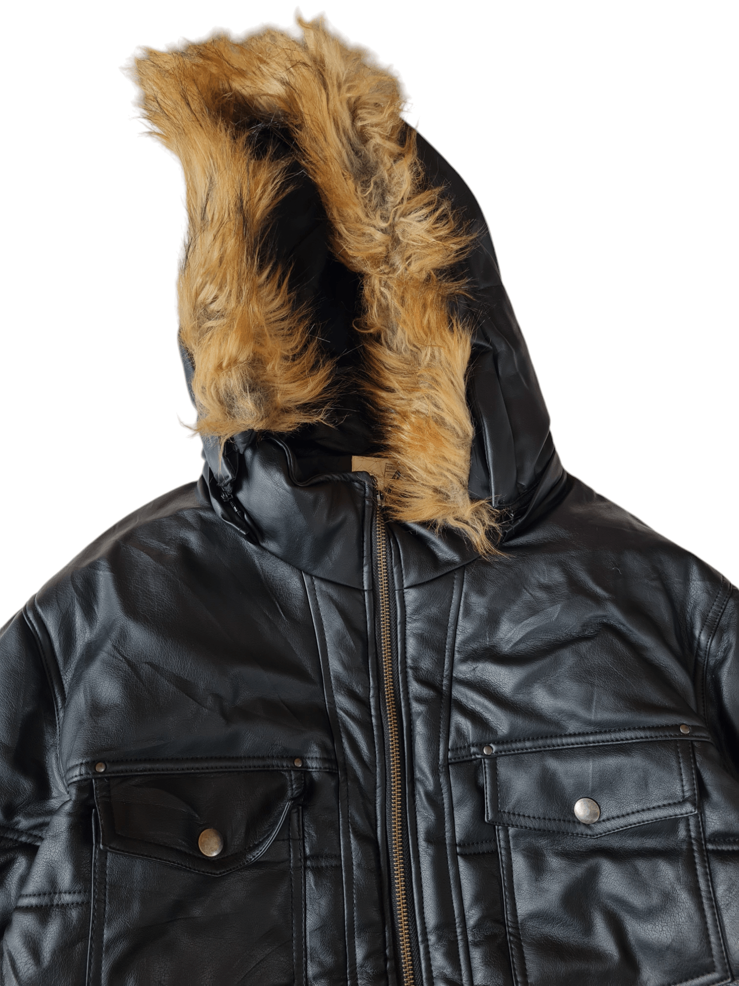 Vintage Vintage Oil Cake Leather Jacket Fur Size US XL / EU 56 / 4 - 3 Thumbnail