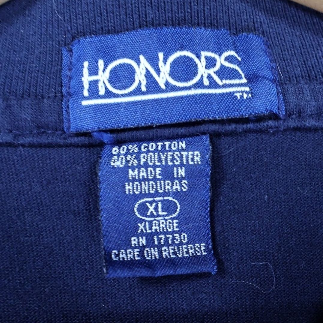 Vintage Honors Shirt Mens XL Polo Navy Excellent Short Sleeve Pocket Solid Size US XL / EU 56 / 4 - 6 Thumbnail