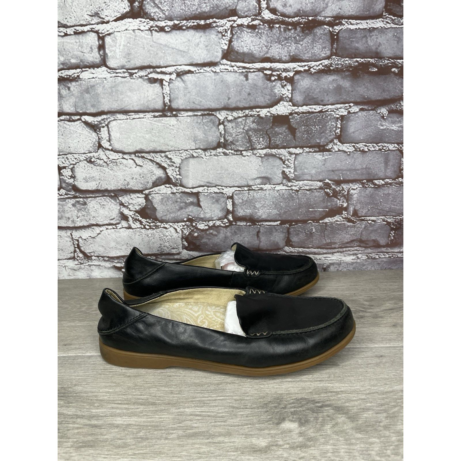 Olukai OluKai Kiele Black Leather Loafer Convertible Slip On Flats Size US 9 / IT 39 - 11 Thumbnail