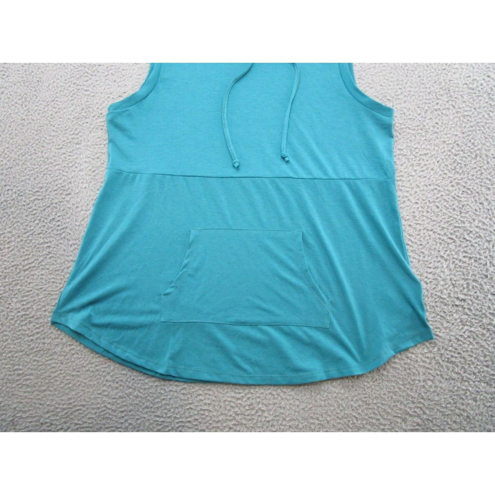 Vintage LuLaRoe Hoodie Women's Sleeveless Blue Drawstring XL Stretch Athletic Workout Shirt Size XL / US 12-14 / IT 48-50 - 2 Thumbnail