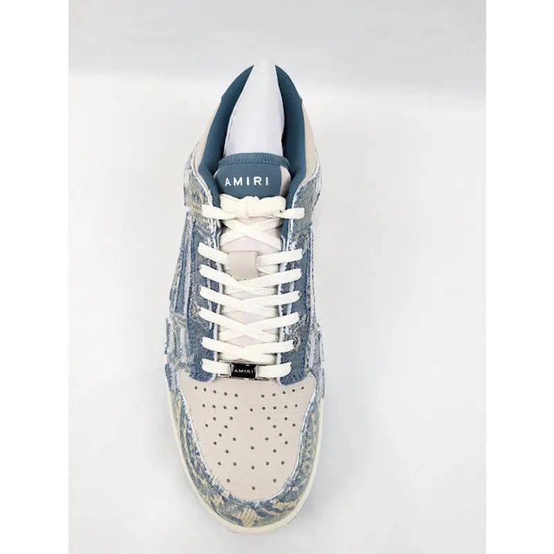 Amiri o1s1wg110325 Skel Low-Top Sneakers in Natural/Denim Size US 10 / EU 43 - 7 Thumbnail