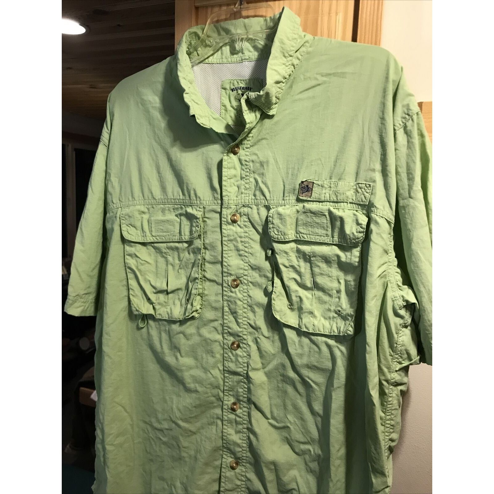 Reel Legends Reel Legends Men’s XXL Light Green Mesh Nylon Fishing Shirt Size US XXL / EU 58 / 5 - 8 Thumbnail