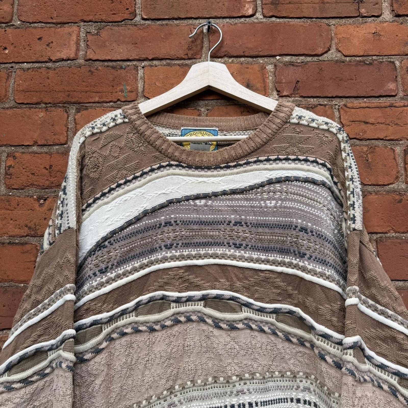 Other vintage crossings coogi style 3D knit sweater L/XL Size US L / EU 52-54 / 3 - 2 Thumbnail