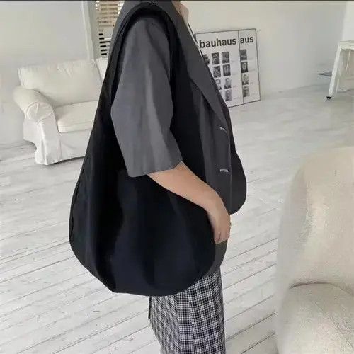 Canvas Crossbody Oblique Cross Single Shoulder Bag in Black, Men's