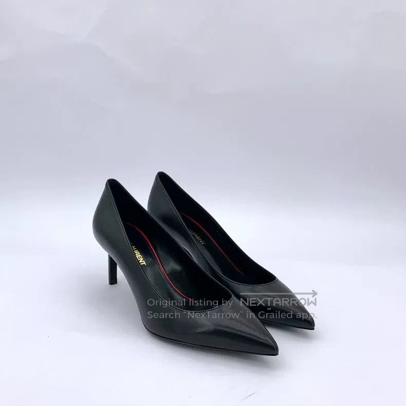 Saint Laurent Paris Saint Laurent Paris Black Leather Pointed Toe High Heel Sh Size US 4 / IT 34 - 2 Thumbnail