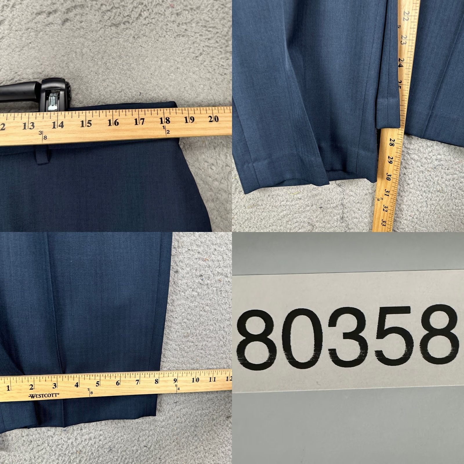 Savane Savane Pants Dress Mens 36X29 Navy Blue Herringbone Straight Comfort Waist NEW Size US 36 / EU 52 - 8 Thumbnail