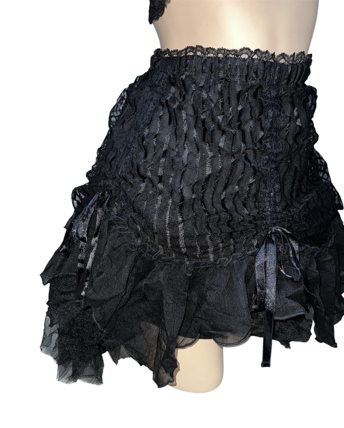 Japanese Brand Algonquins goth queen lace bustle layer skirt 👾☠️ Size 27" / US 4 / IT 40 - 6 Thumbnail