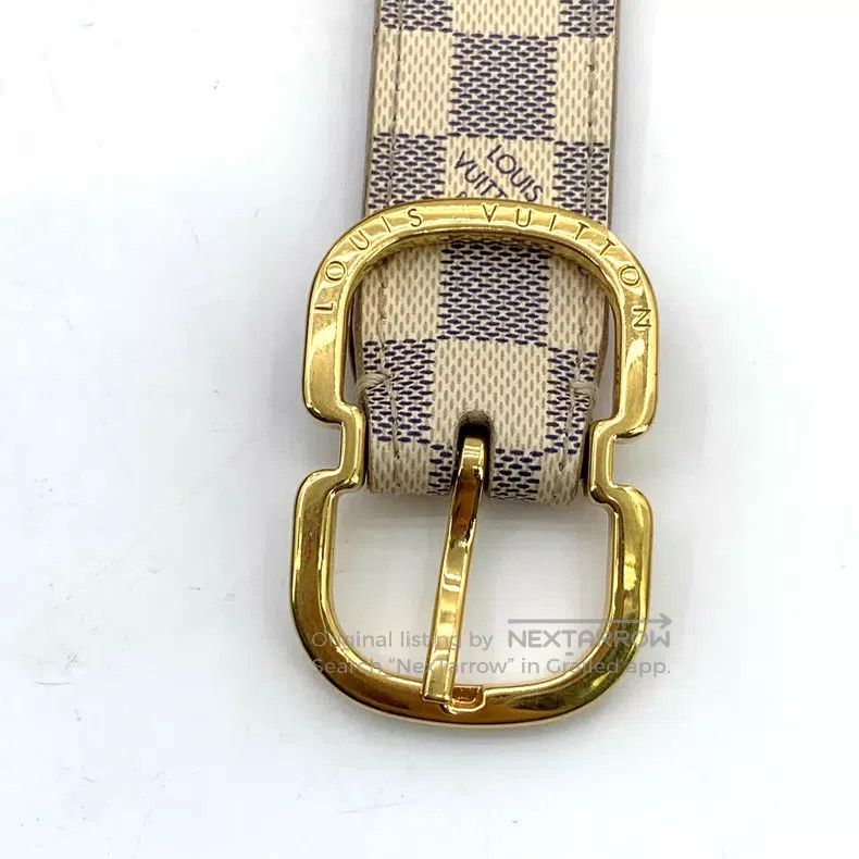 Louis Vuitton Louis Vuitton Damier Beige Checkerboard Gold Buckle Belt Size ONE SIZE - 6 Thumbnail
