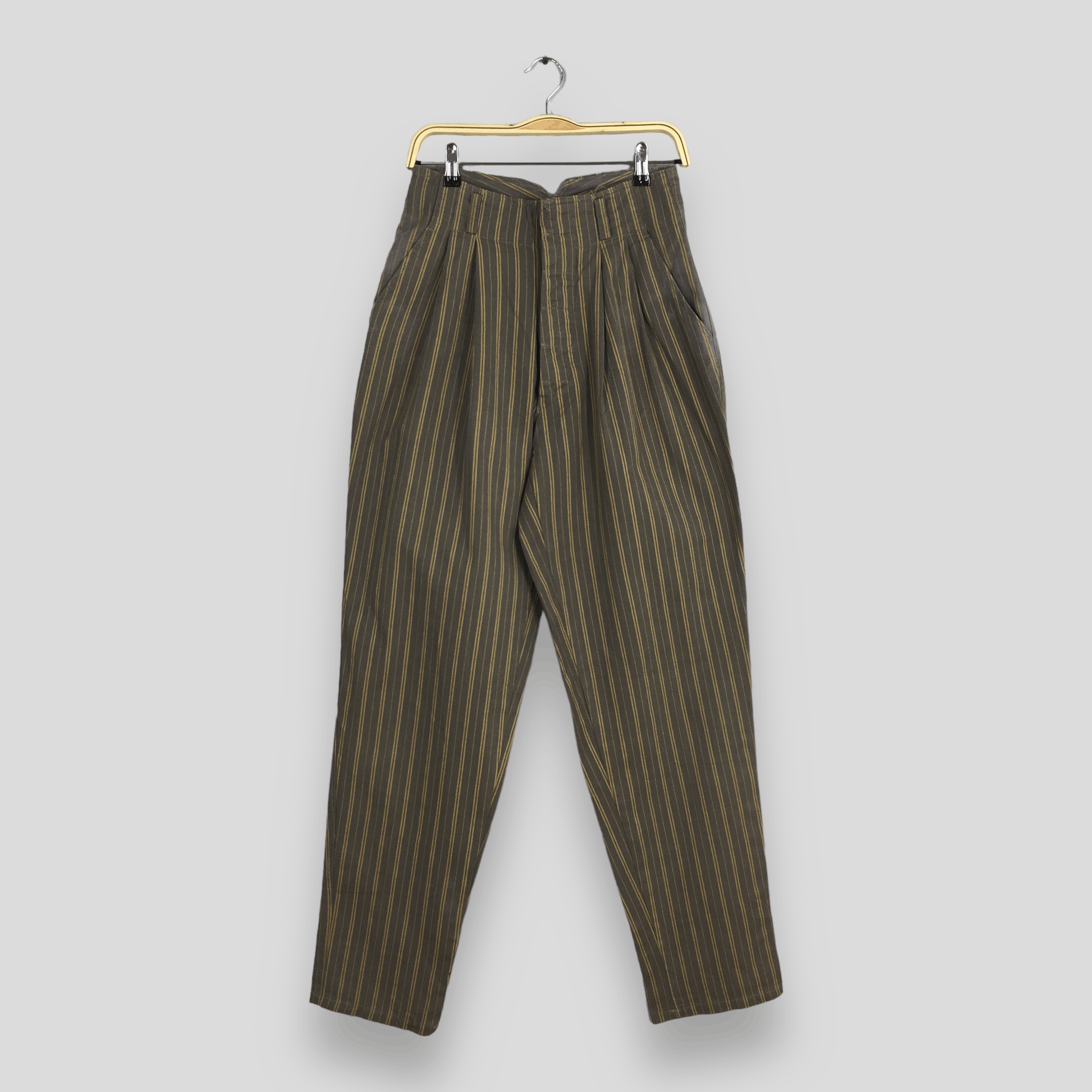 Size 26x32.5 1980's Japanese Stripes Brown Casual Pants