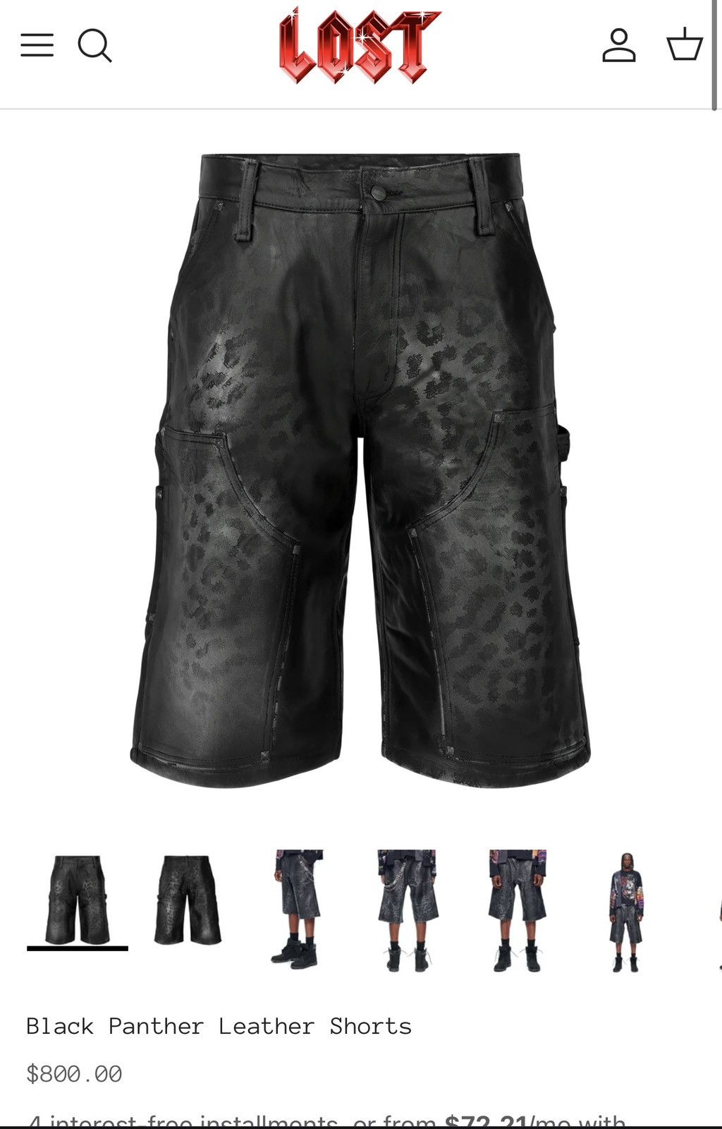 LOST INTRICACY Lost intricacy’s Black panther leather shorts M Size US 30 / EU 46 - 1 Thumbnail