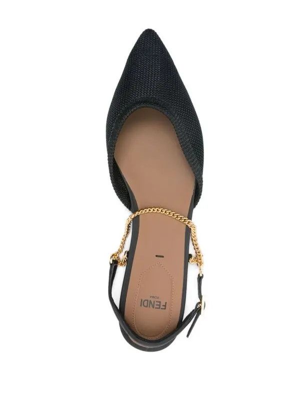 Fendi o1s1wg110425 Flats in Black Size US 8 / IT 38 - 4 Thumbnail