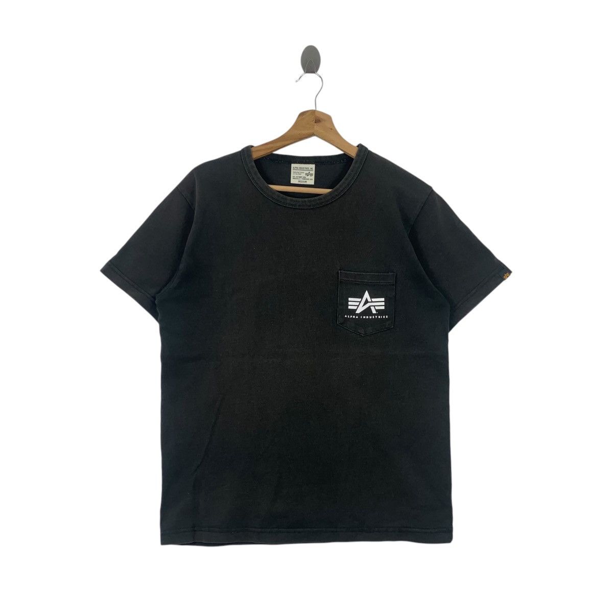 Alpha Industries × Vintage Vintage ALPHA INDUSTRIES Heavyweight Cotton Tee Shirt Size US M / EU 48-50 / 2 - 2 Thumbnail