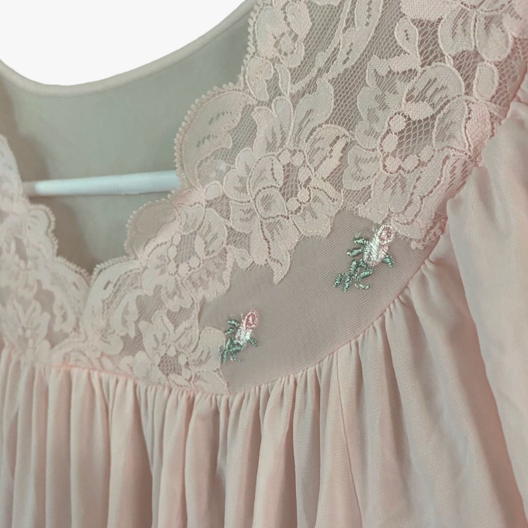 Vintage VINTAGE Shadowline Women's Nightgown Lingerie Pink Long Sleepwear Small S Nylon Blend US 1950s Size ONE SIZE - 5 Thumbnail