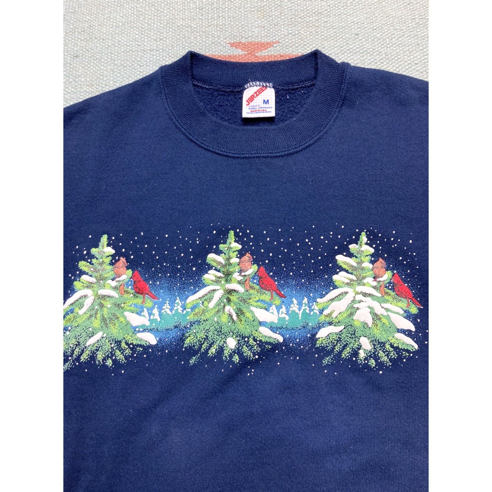 Vintage VINTAGE Christmas Sweatshirt Women Medium Blue Holiday Pullover Size M / US 6-8 / IT 42-44 - 2 Thumbnail