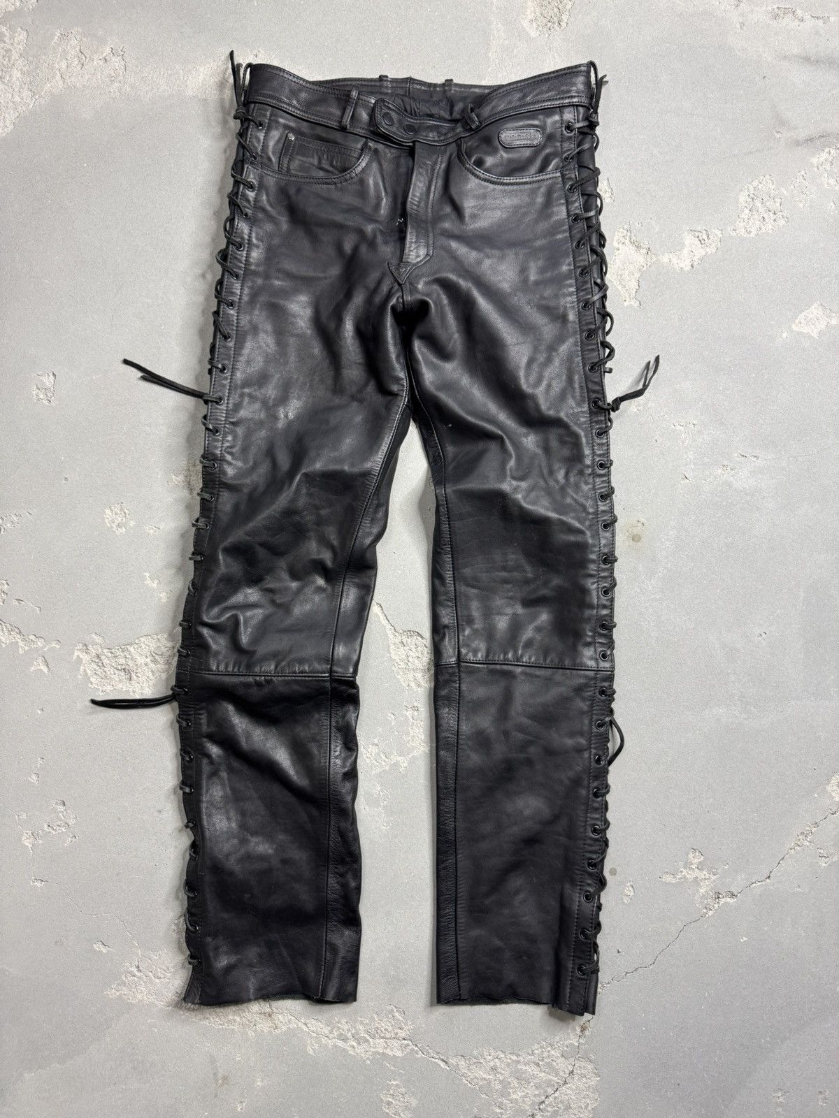 Genuine Leather × Hein Gericke × Vintage Vintage Hein Gericke Faded Leather Travis Scott Style Pants Size US 38 / EU 54 - 3 Thumbnail