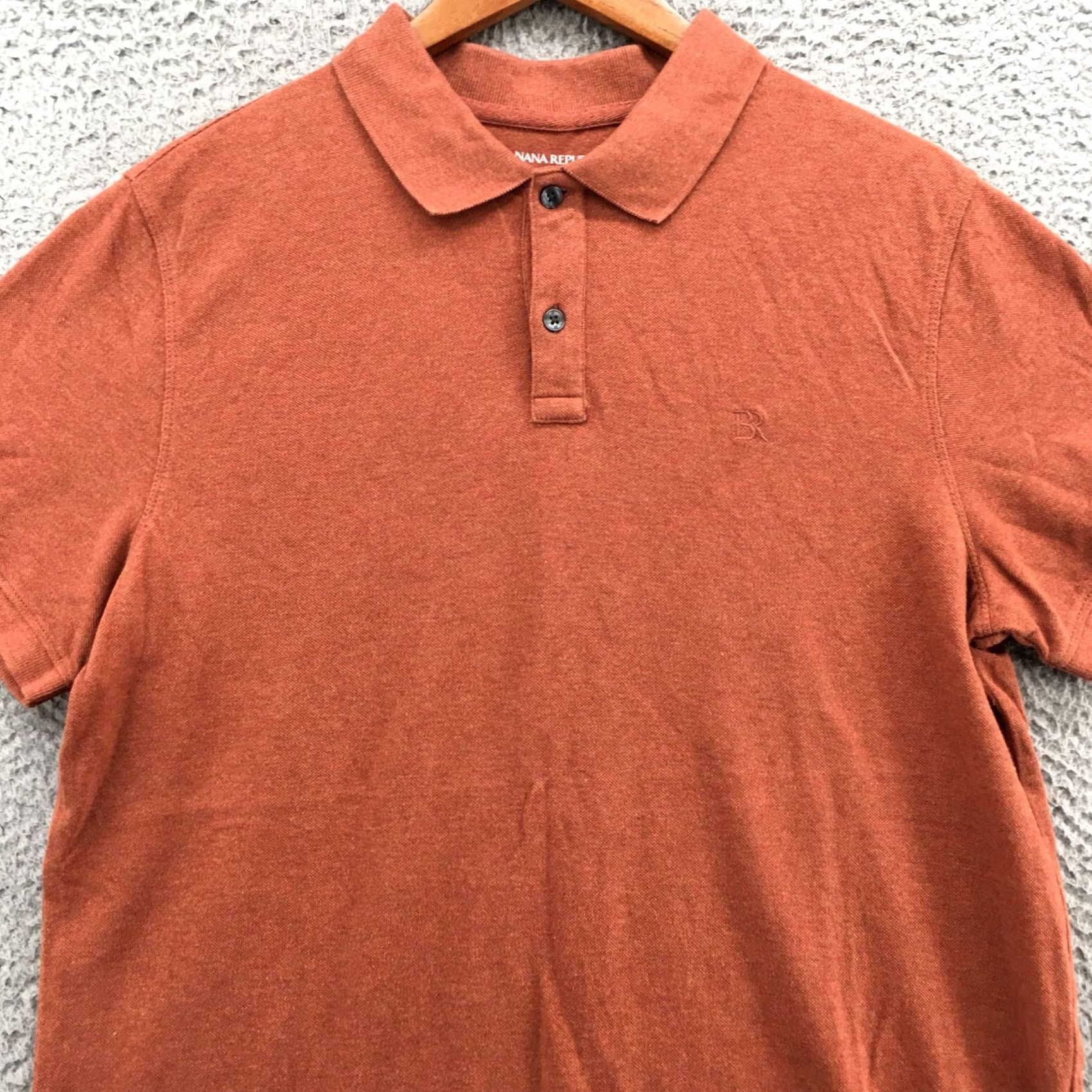 Banana Republic Banana Republic Polo Shirt Mens L Orange Cotton Short Sleeve Slim Fit Collared Size US L / EU 52-54 / 3 - 2 Thumbnail