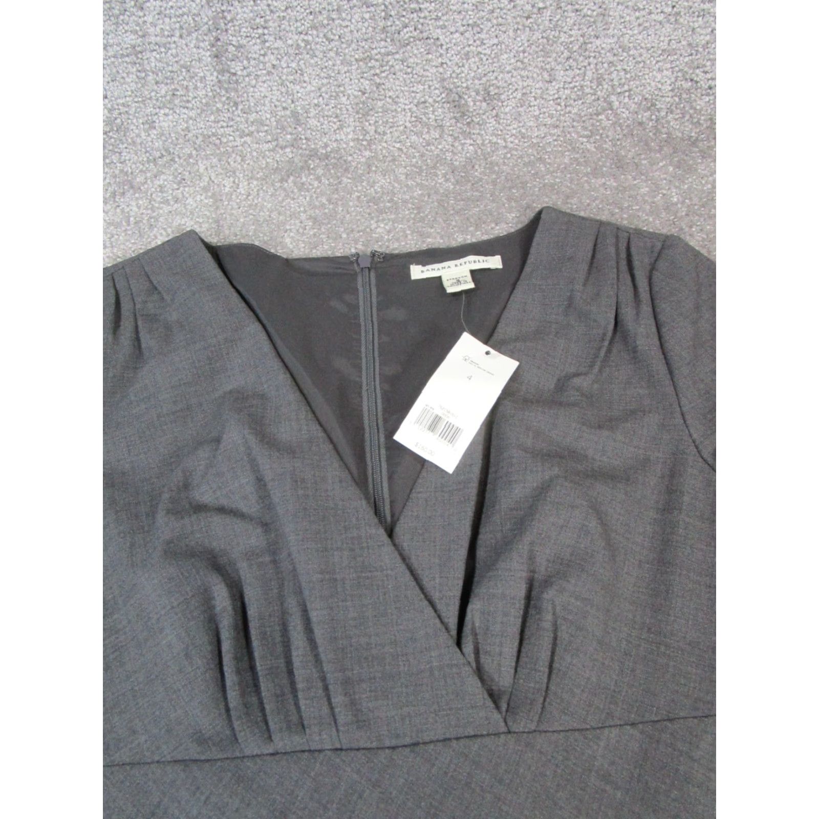 Banana Republic Banana Republic Dress Womens 4 Gray Wool Blouson Bodycon New Size S / US 4 / IT 40 - 2 Thumbnail