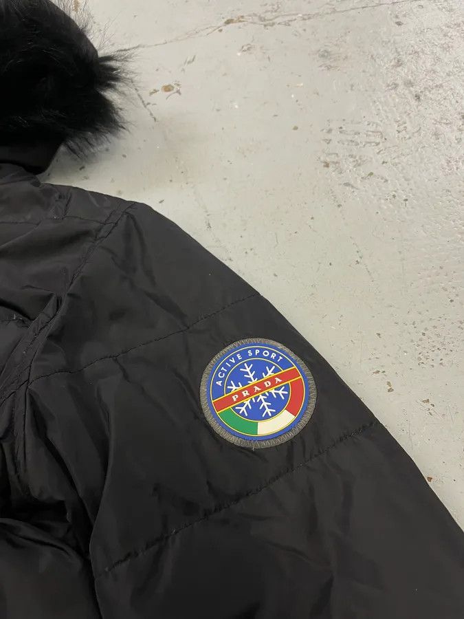 Prada AW2006 Prada Linea Rossa Fox Fur Black Hooded Puffer Jacket Size M / US 6-8 / IT 42-44 - 5 Thumbnail