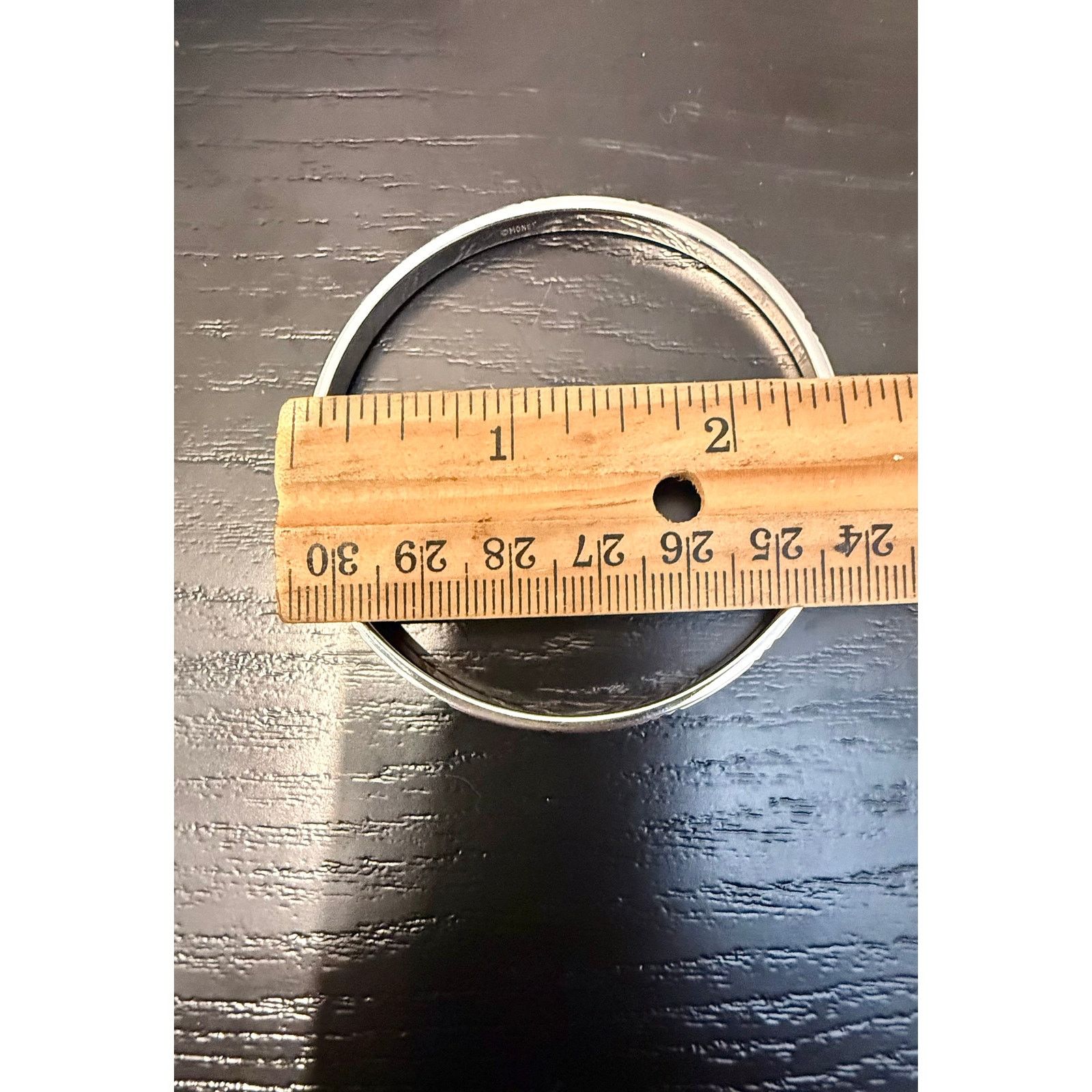 Other Vintage Signed Monet Silver Tone Etched Bangle Bracelet Size ONE SIZE - 3 Thumbnail