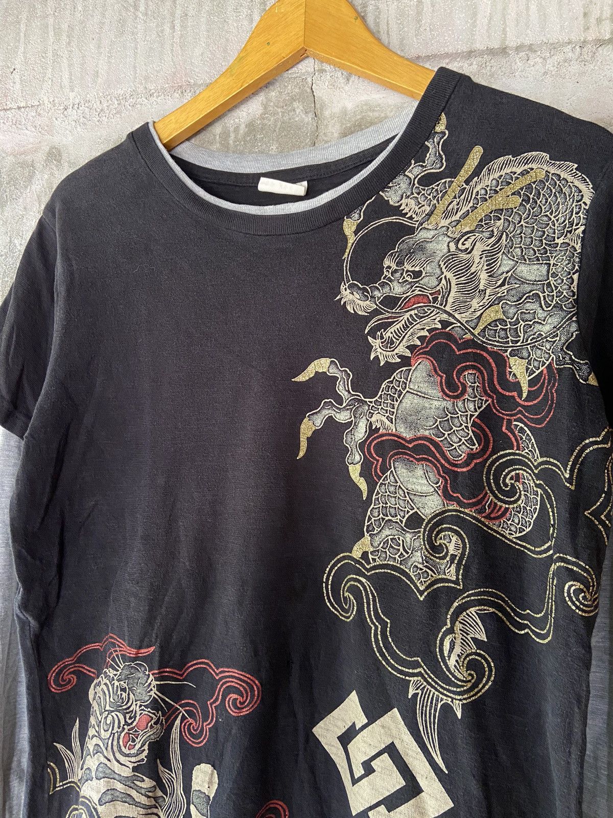 Japanese Brand SPACE OPERA DRAGON DOUBLE LAYER DISTRESSED LONG SLEEVE Size US M / EU 48-50 / 2 - 6 Thumbnail