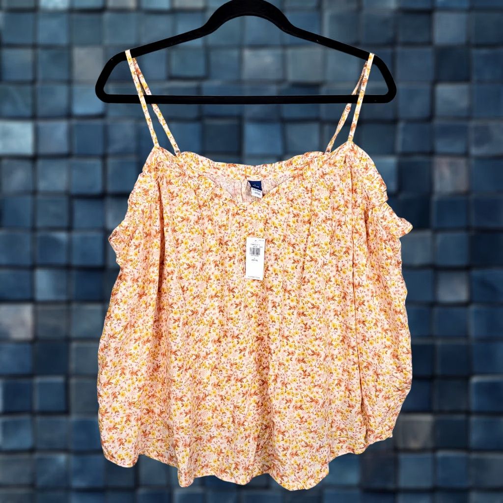 Old Navy Old Navy Women's Yellow Floral Printed Swing Scoop Cami top Petite Size L NEW Size L / US 10 / IT 46 - 1 Thumbnail