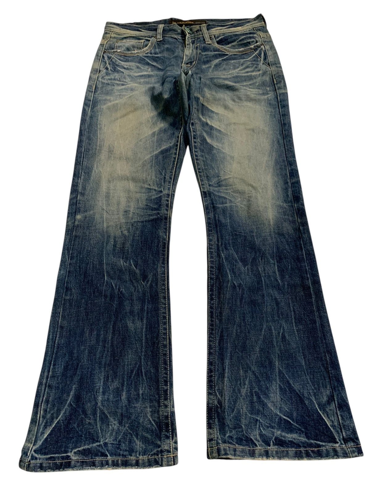 GOSTAR DE FUGA FLARE JAMBANGEE RUSTY PUNK STYLE JAPANESE DISTRESSED DENIM Size US 34 / EU 50 - 3 Thumbnail