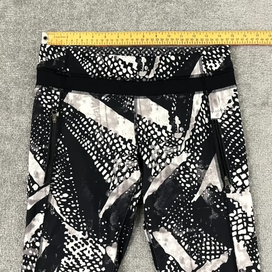 Lululemon LULULEMON Inspire Tight Leggings Womens Size 8 x 25" Black White Abstract Yoga Leggings Size 30" / US 8 / IT 44 - 7 Thumbnail
