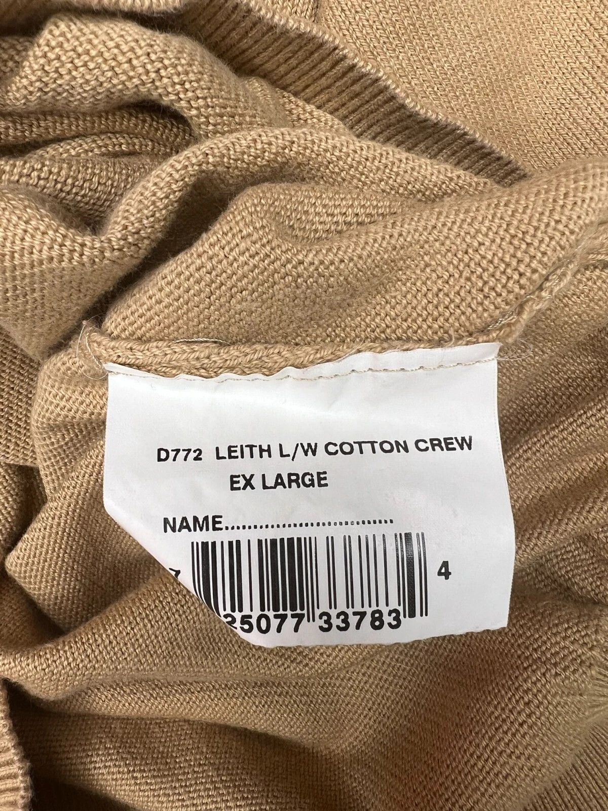 Barbour Barbour Men's Leith Cotton Crew Neck Sand Sweater Size US XXL / EU 58 / 5 - 9 Thumbnail
