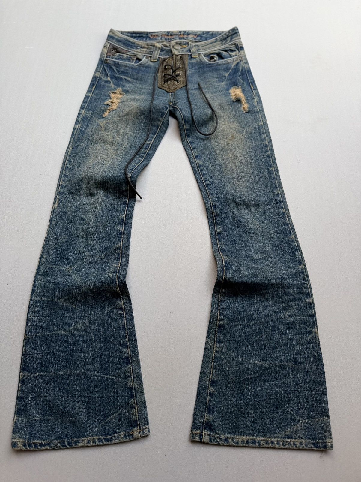 Japanese Brand Oririn lace up flare jeans Size US 26 / EU 42 - 1 Thumbnail