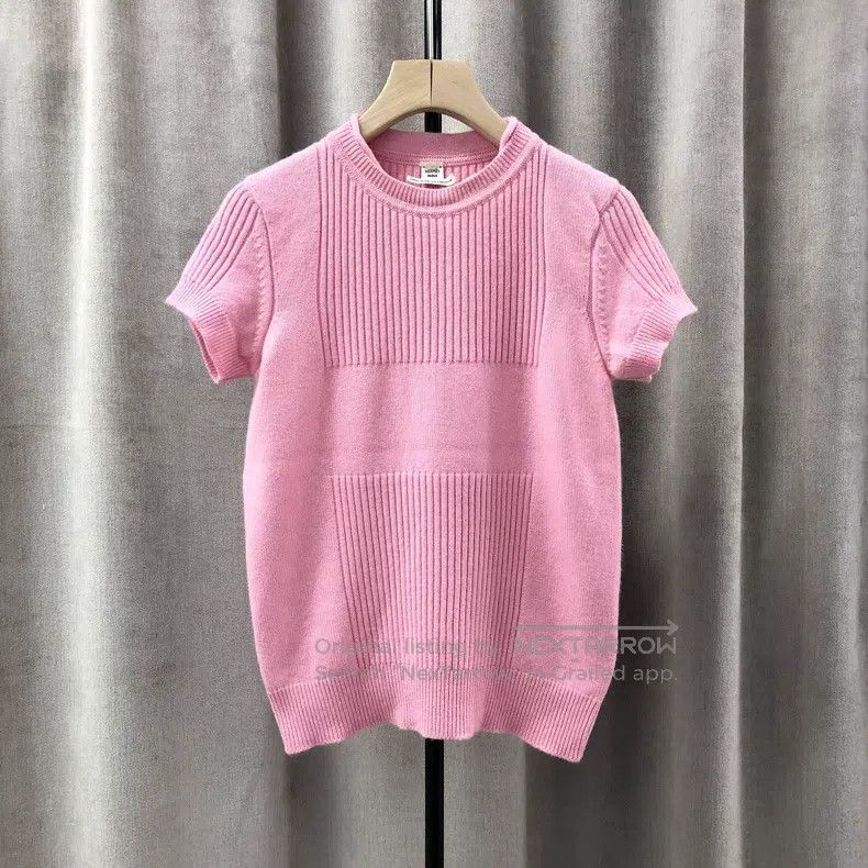 Hermes Hermes Pink Cashmere Short Sleeve Shirt Size XS / US 0-2 / IT 36-38 - 1 Thumbnail